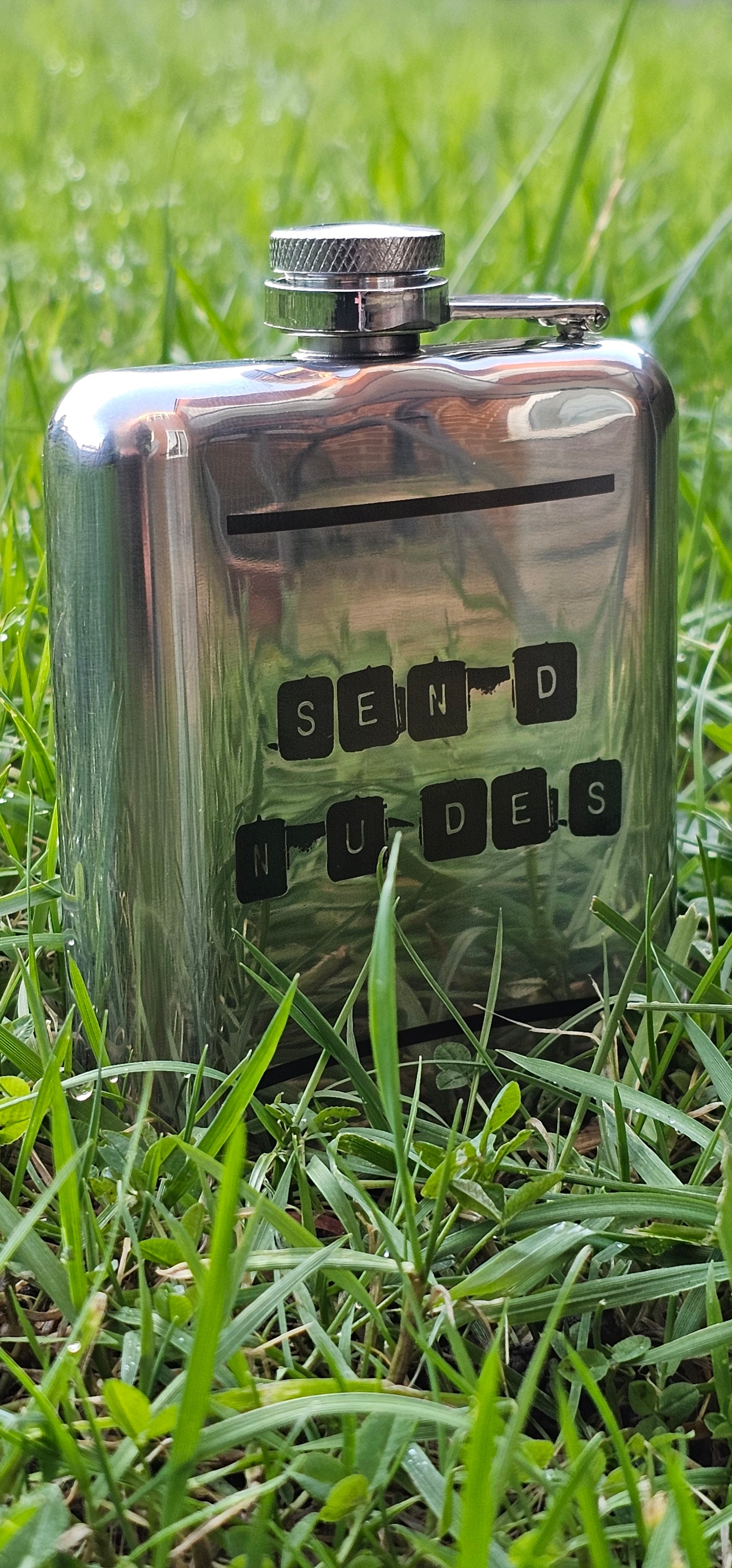 7oz Personalised Stainless Steel Hip Flask | Custom Laser Engraved Gift