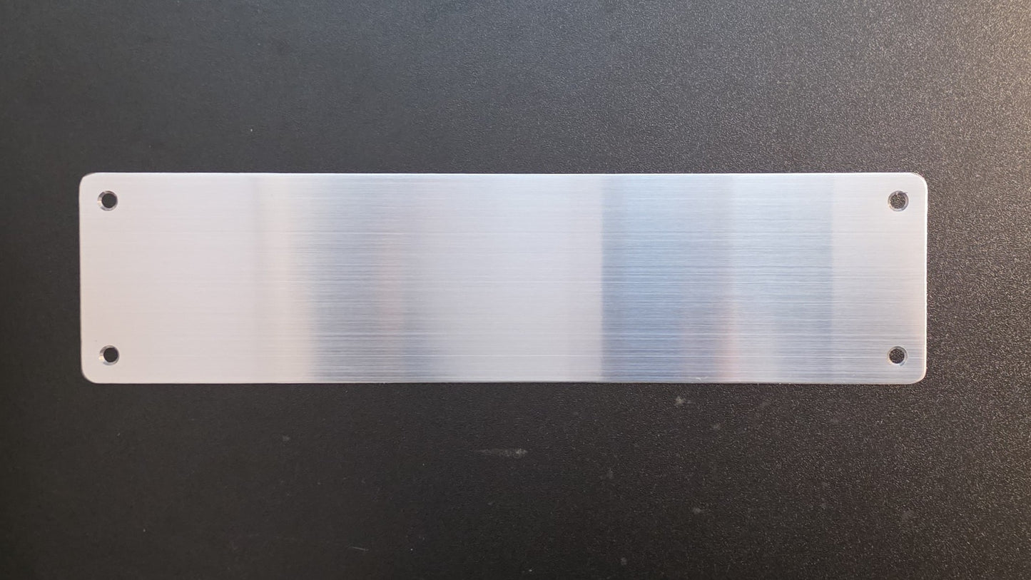 Personalised Stainless Steel Plate | 300mm x 75mm | Custom Laser Engraved Metal Sign – 4 X Fixing Holes