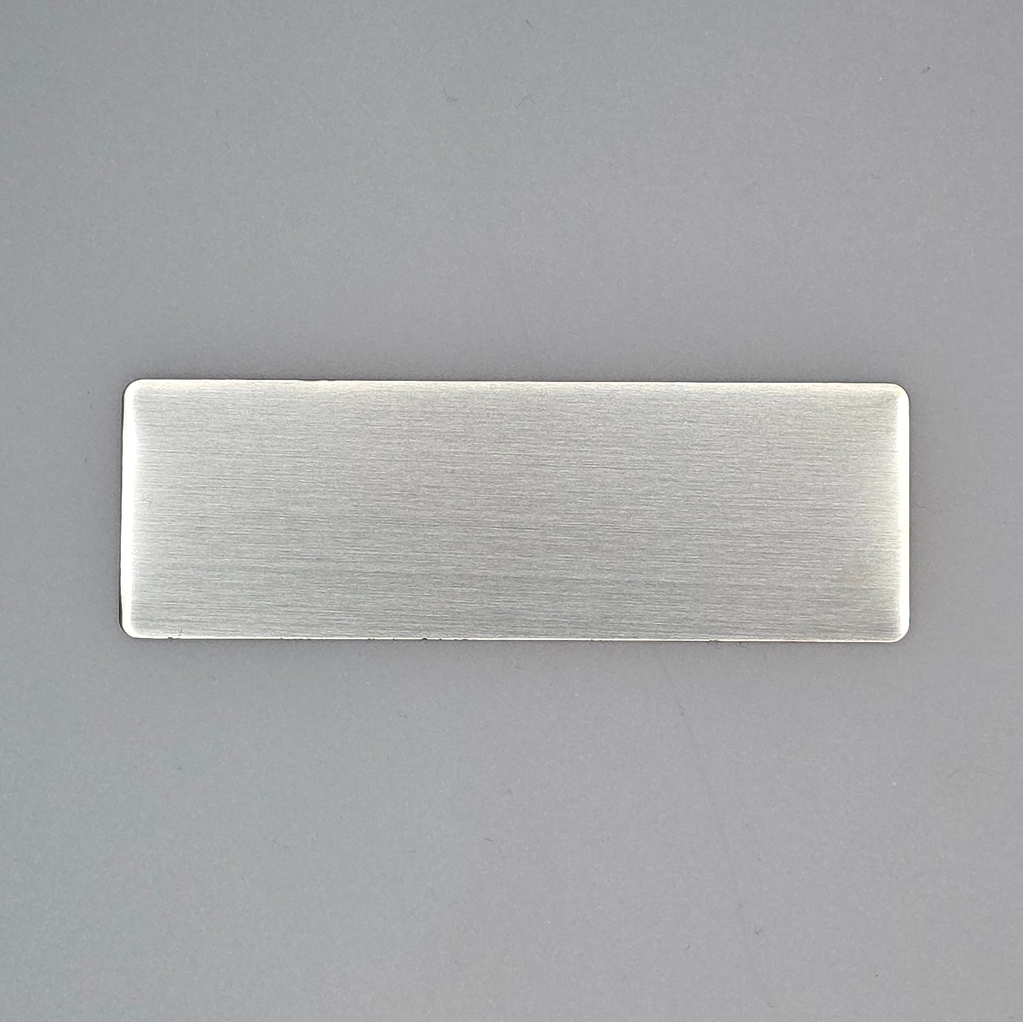 Custom Engraved Stainless Steel Plate | 76mm x 25mm | Laser Marked Metal Sign with Rounded, Square or Concave Corners + Back Adhesive