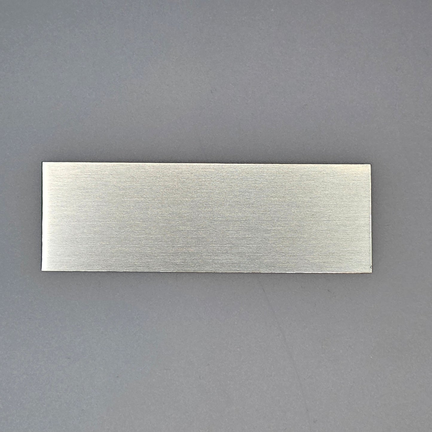 Custom Engraved Stainless Steel Plate | 76mm x 25mm | Laser Marked Metal Sign with Rounded, Square or Concave Corners + Back Adhesive