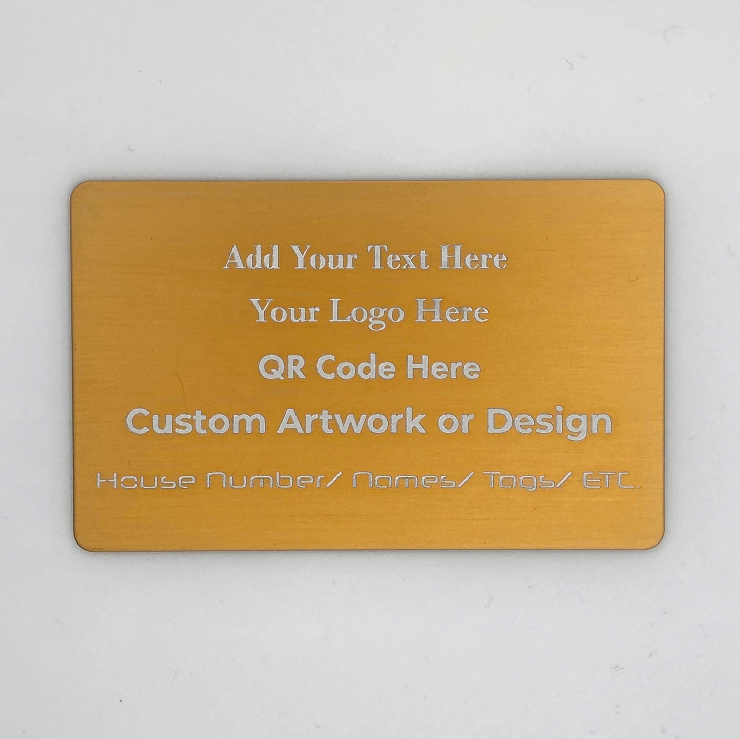 Metal Business Card | Custom Laser Engraved Card | Premium Anodised Aluminium Cards | Gold | Blue | Red | Green