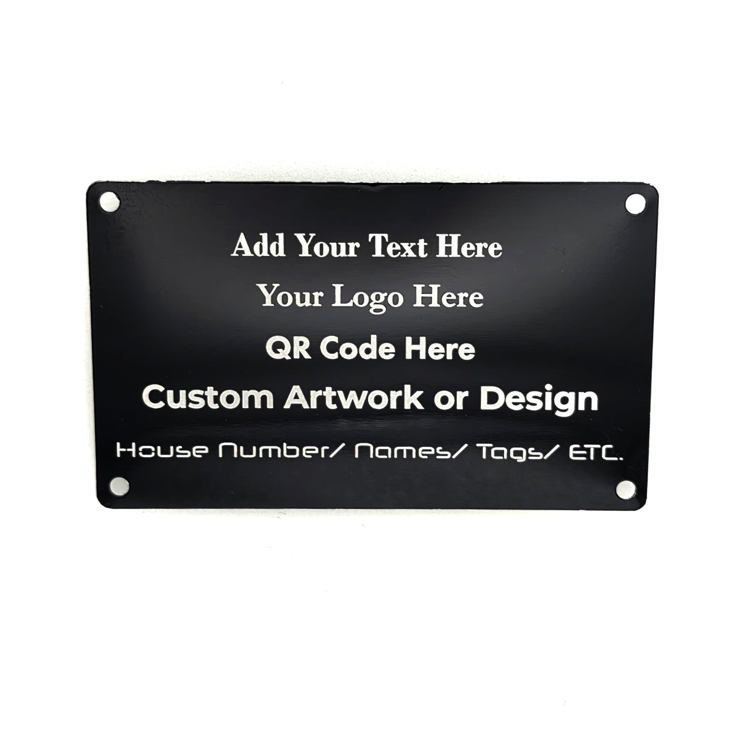Custom Laser Engravable Aluminium Metal Plate Black Sign (100mm x 60mm x 0.5m)