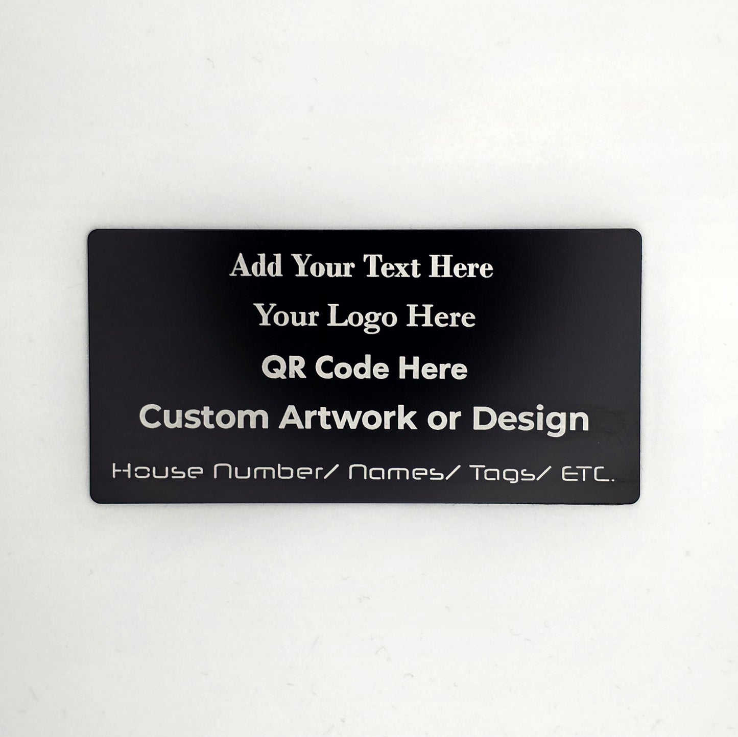 Custom Engraved Aluminium Plate | 100mm x 50mm | Personalised Anodised Metal Sign | Laser Marked