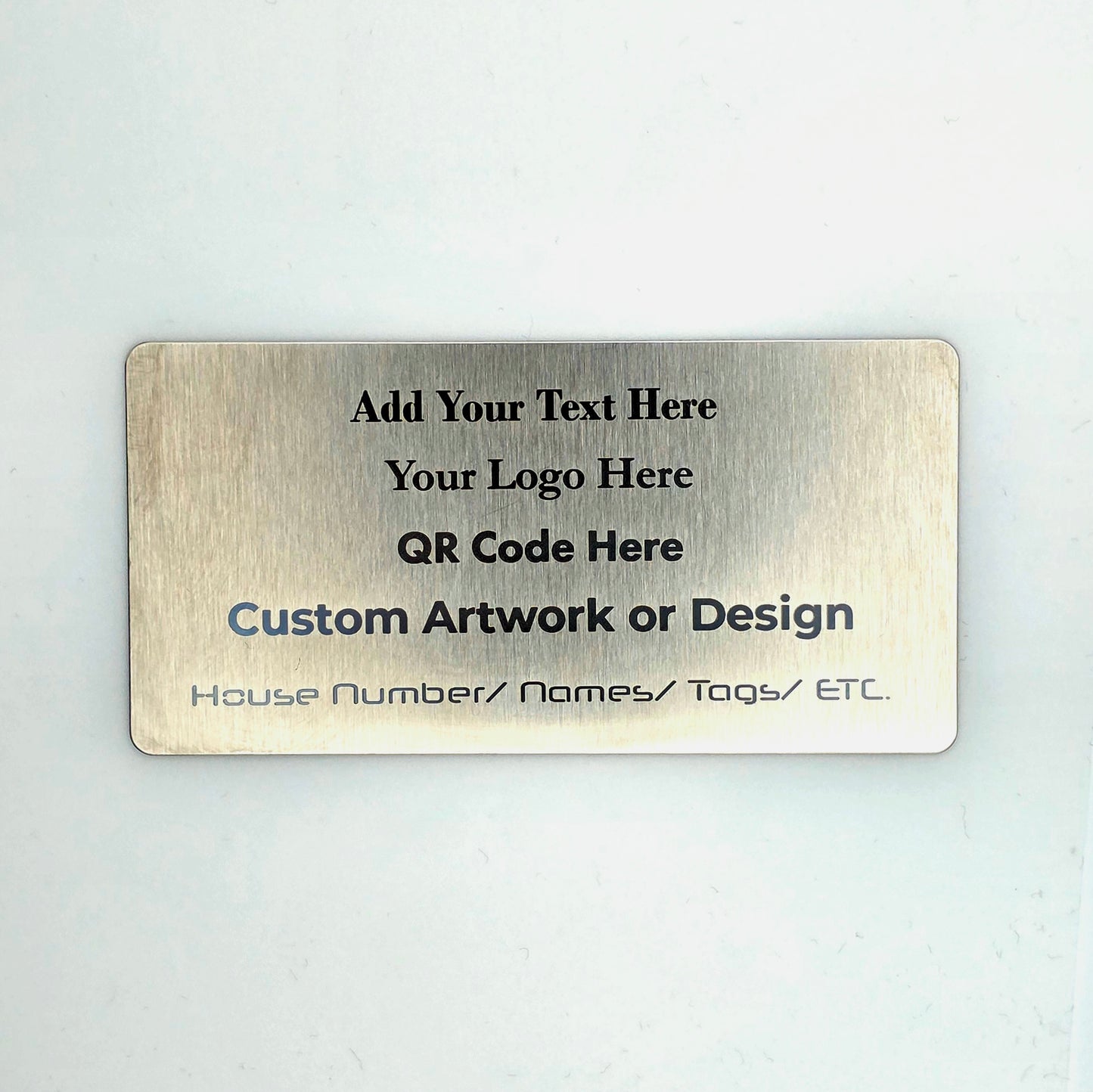 Custom Engraved Stainless Steel Plate | 100x60mm or 100x50mm | Laser Marked Personalised Metal Sign