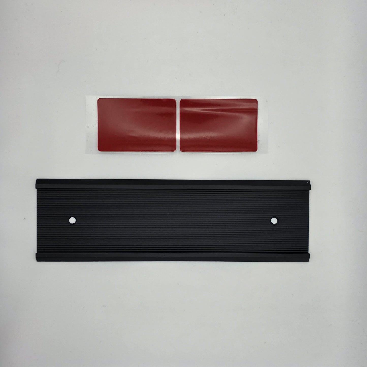 Custom Door Name Plate | 204x60mm Black Aluminium Holder | Laser Engraved Insert