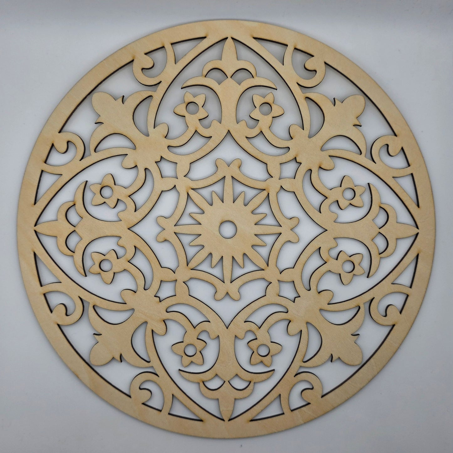 Laser Cut Mandala Wall Art | 250mm Round 3mm Basswood | DIY Painting Craft Decor
