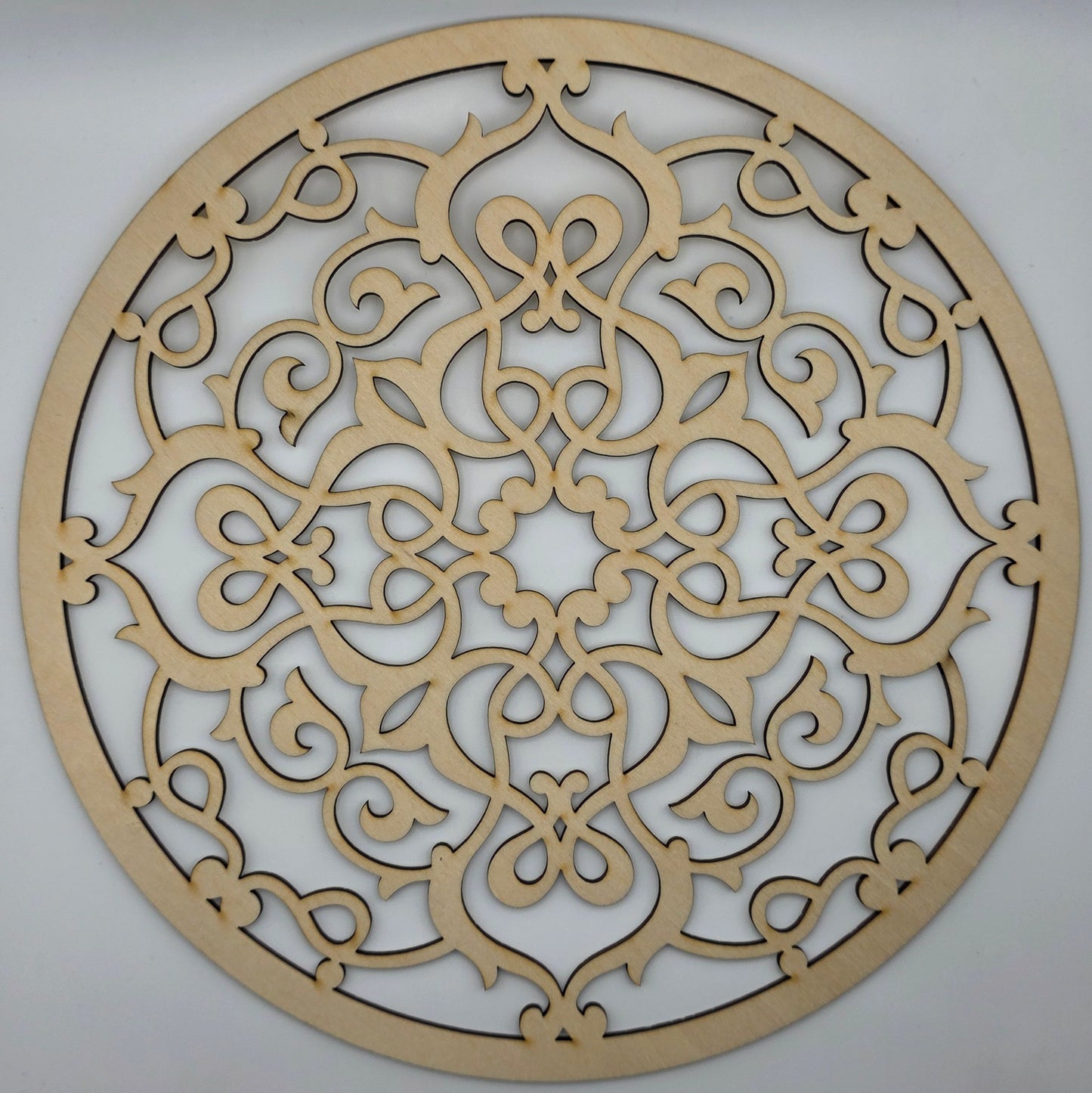 Laser Cut Mandala Wall Art | 250mm Round 3mm Basswood | DIY Painting Craft Decor