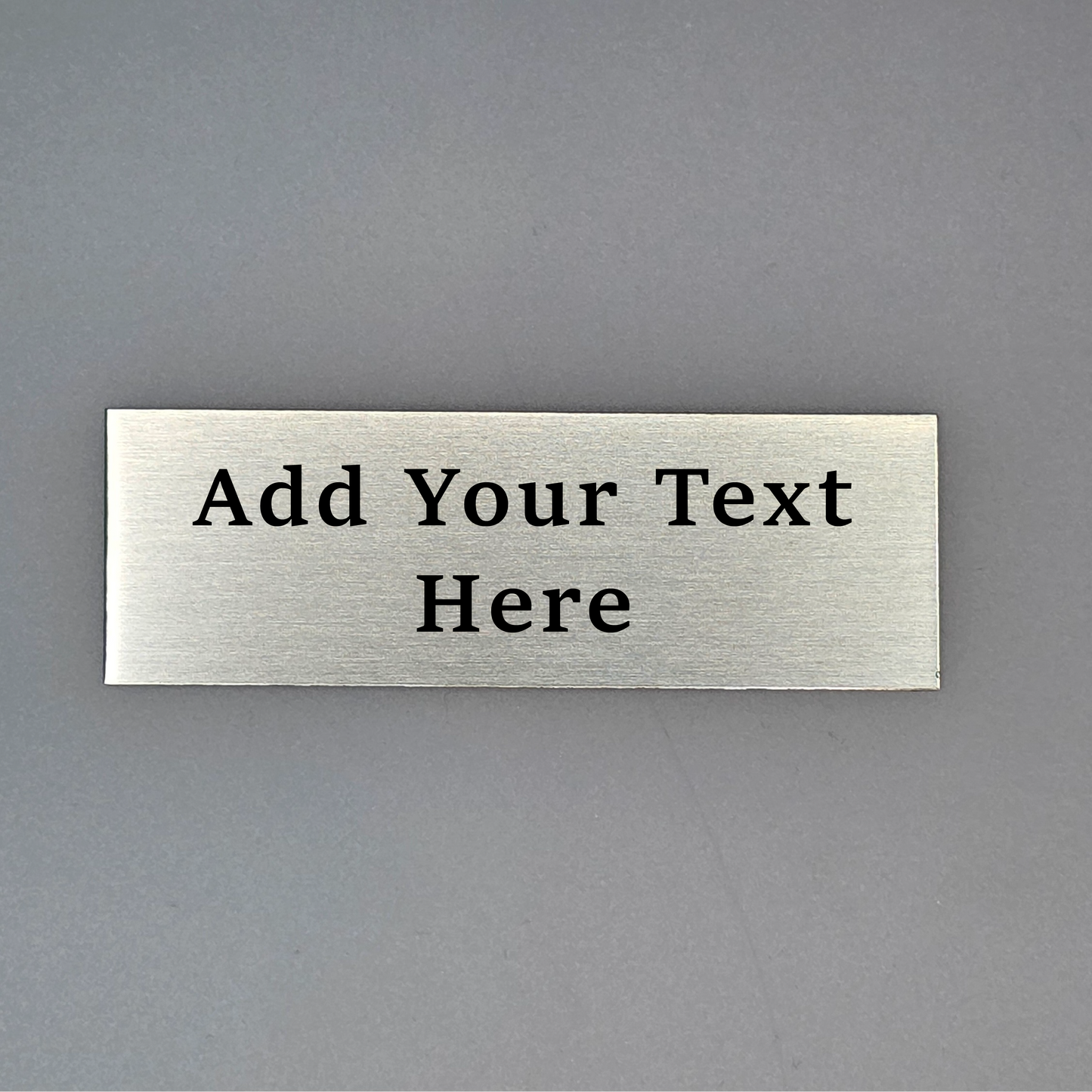 Custom Engraved Stainless Steel Plate | 76mm x 25mm | Laser Marked Metal Sign with Rounded, Square or Concave Corners + Back Adhesive