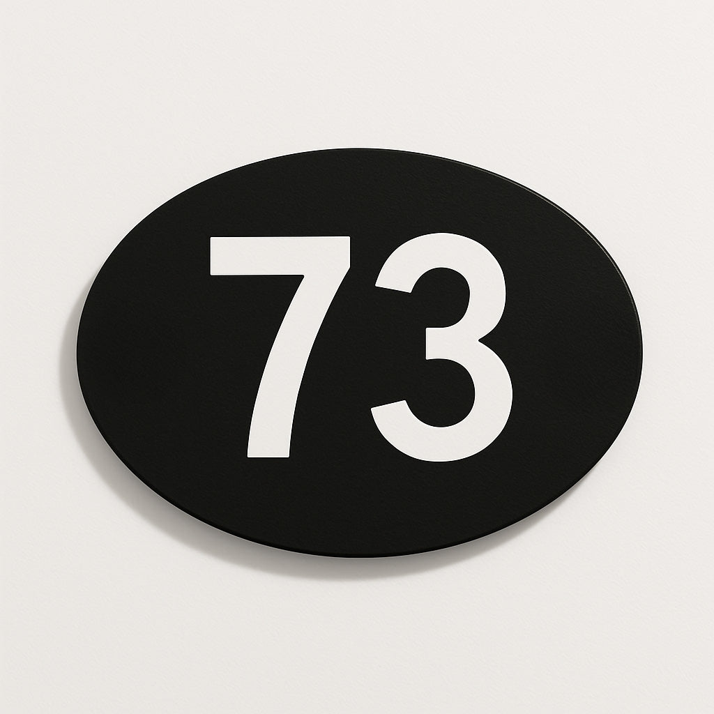 Custom Engraved Oval Door Number Sign – Outdoor House Plaque