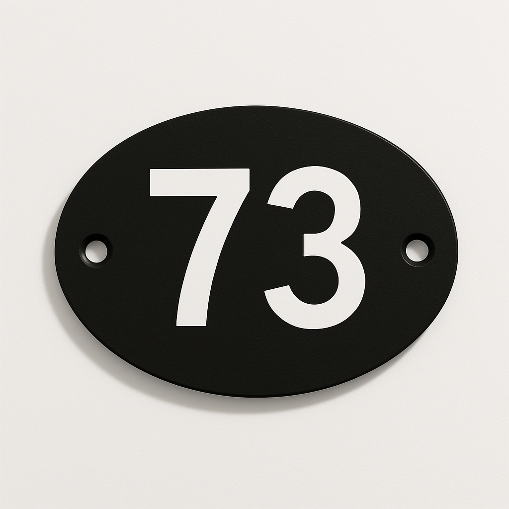 Custom Engraved Oval Door Number Sign – Outdoor House Plaque