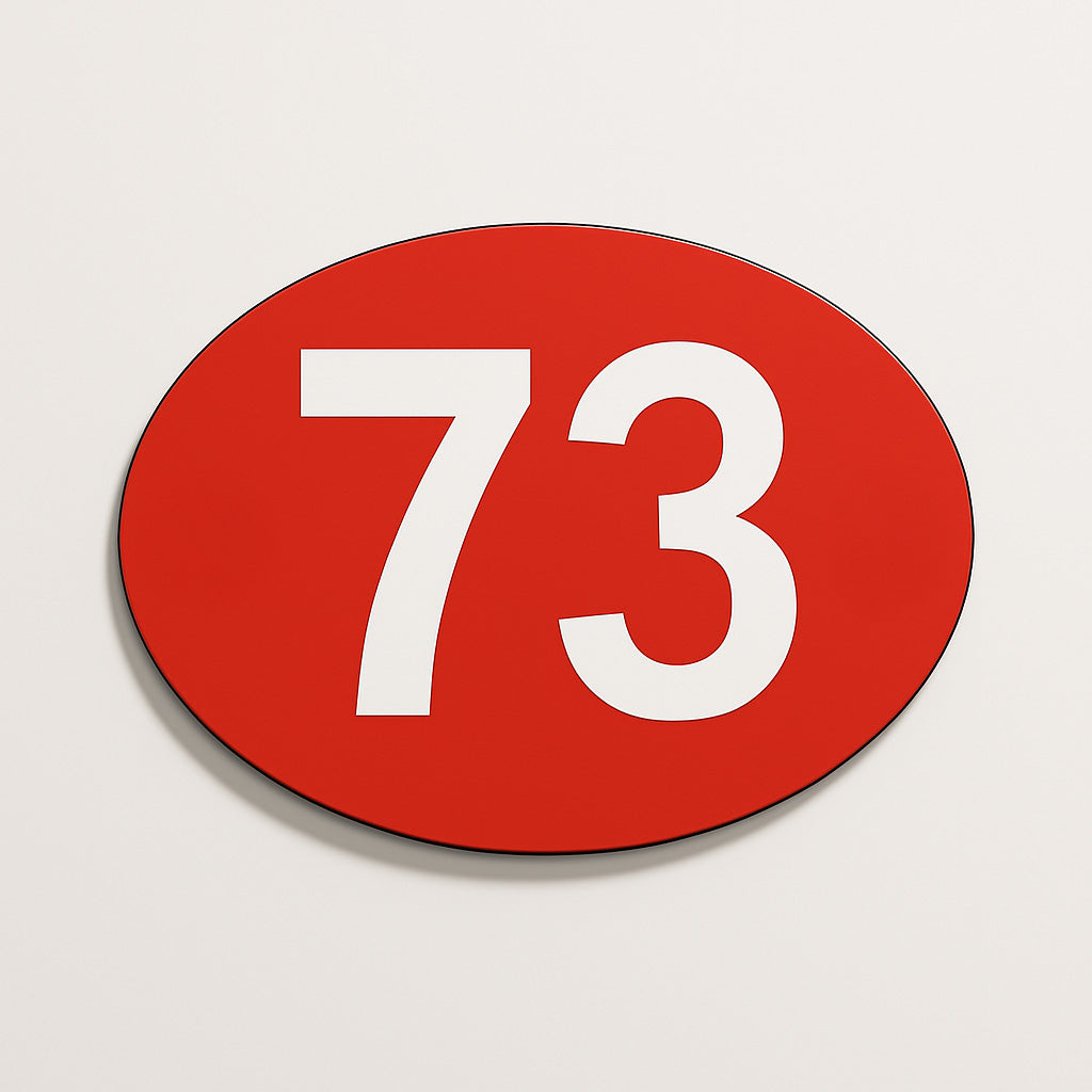 Custom Engraved Oval Door Number Sign – Outdoor House Plaque