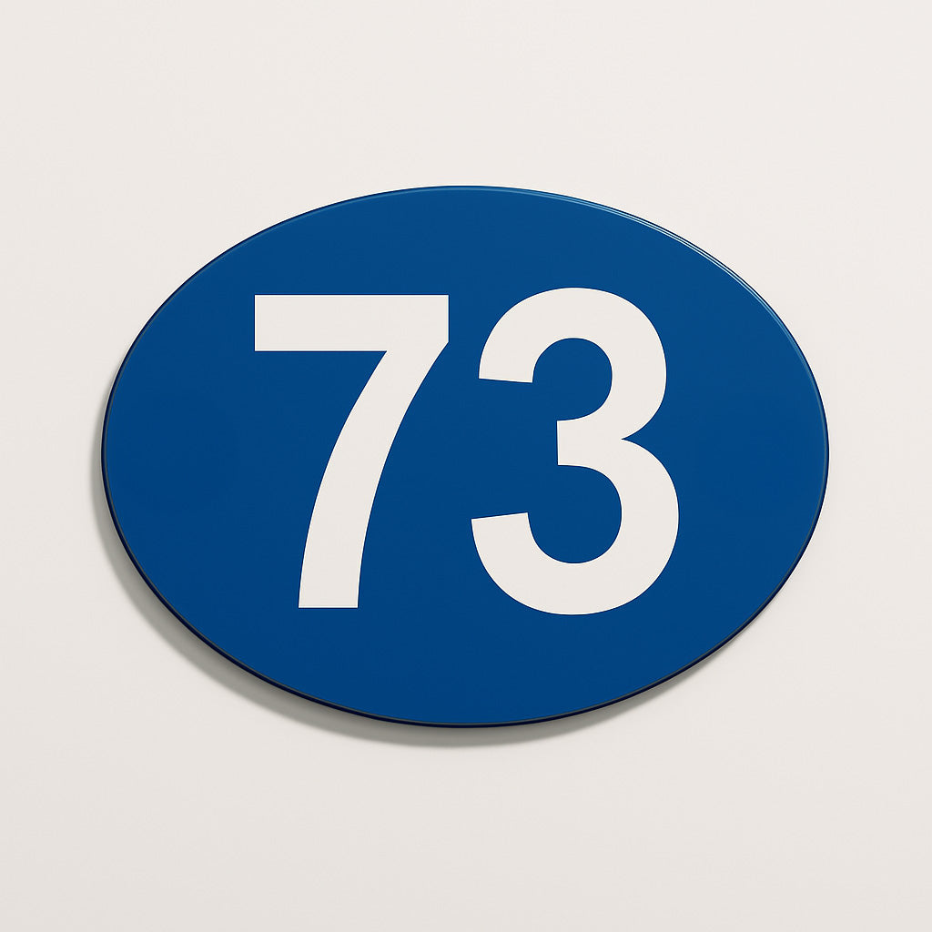 Custom Engraved Oval Door Number Sign – Outdoor House Plaque
