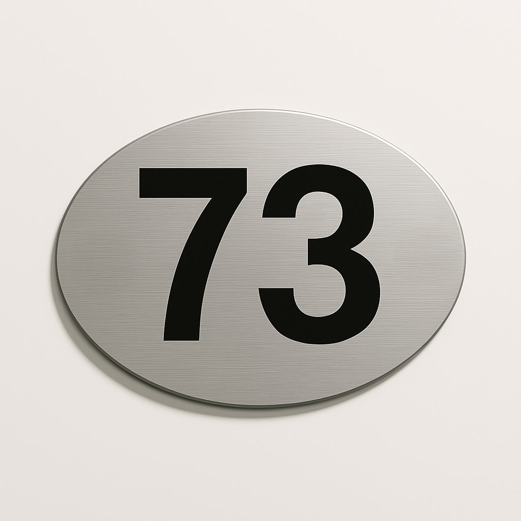 Custom Engraved Oval Door Number Sign – Outdoor House Plaque