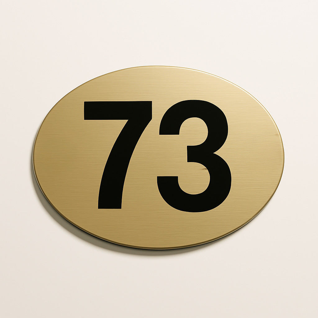 Custom Engraved Oval Door Number Sign – Outdoor House Plaque