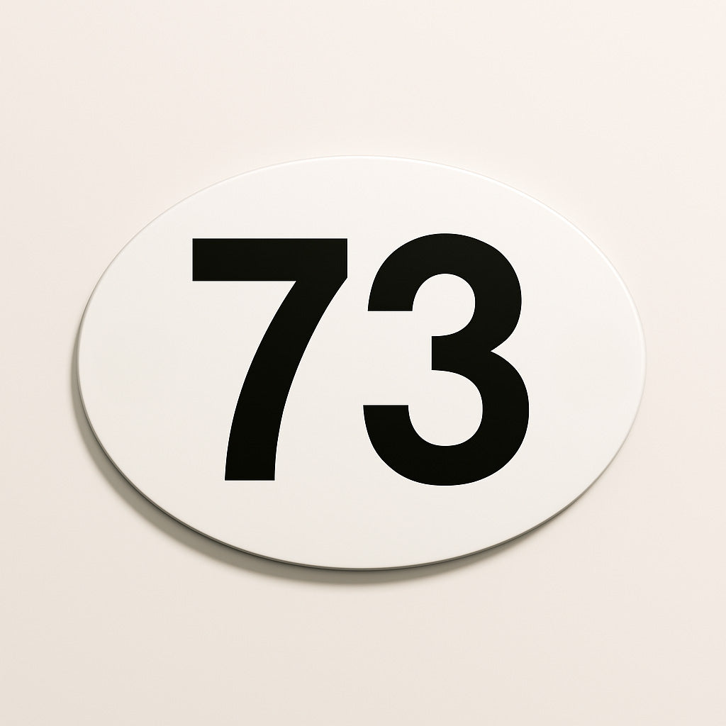 Custom Engraved Oval Door Number Sign – Outdoor House Plaque