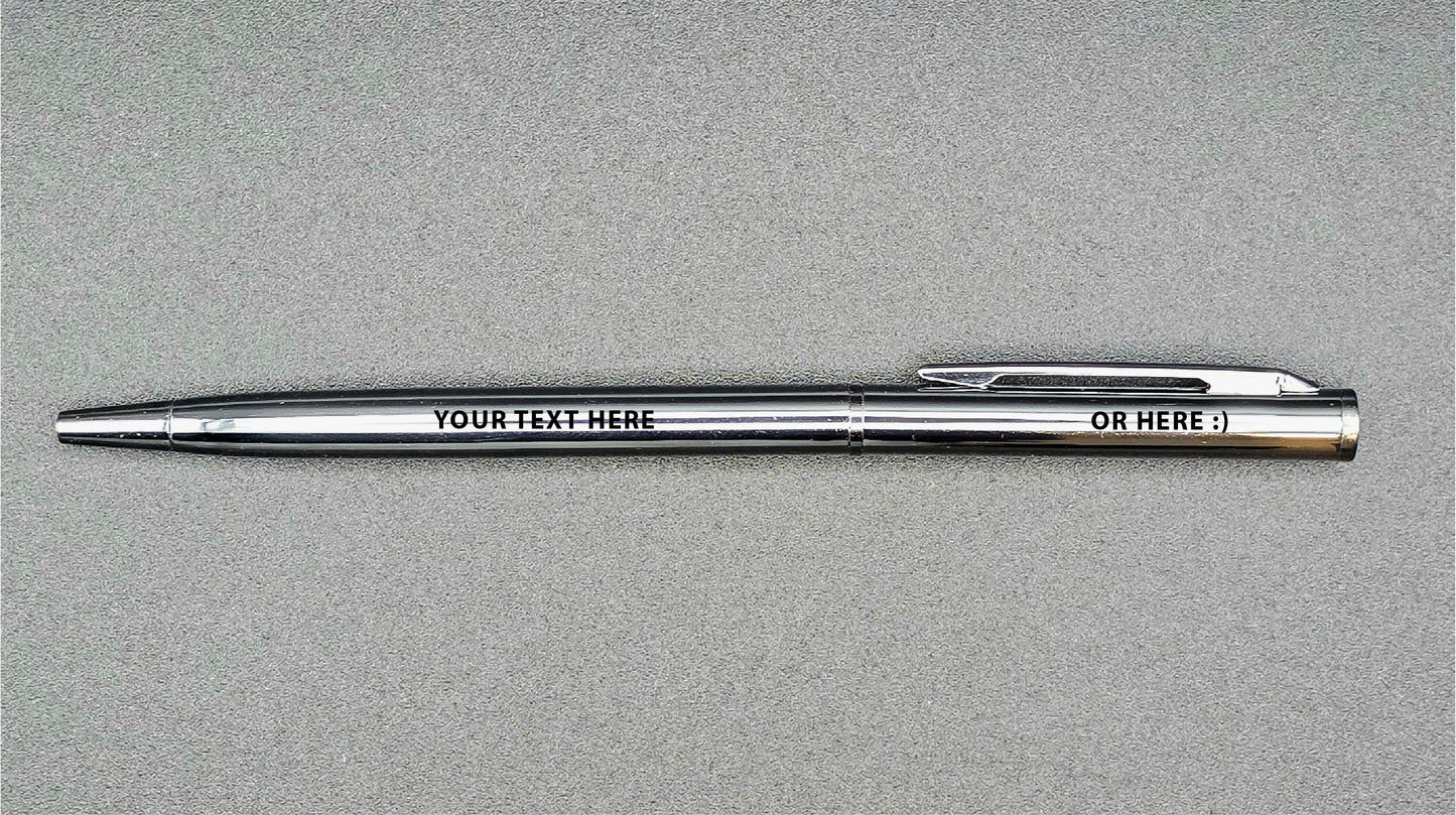Set of 5 Custom Engraved Stainless Steel Pens | Personalised Gifts | Promotional Branding
