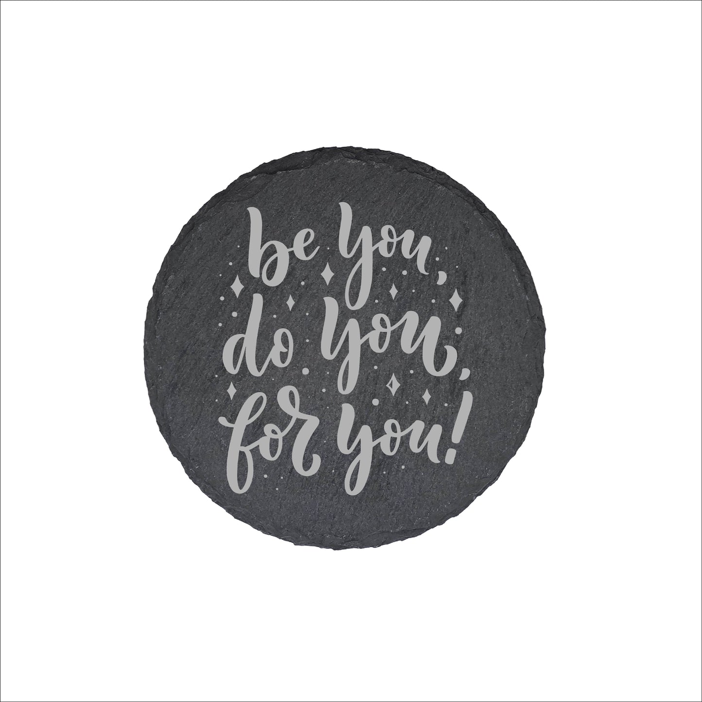 Set of 4 Personalised Slate Coasters | 100mm Round or Square | Laser Engraved Drink Mats | Custom Home Gift