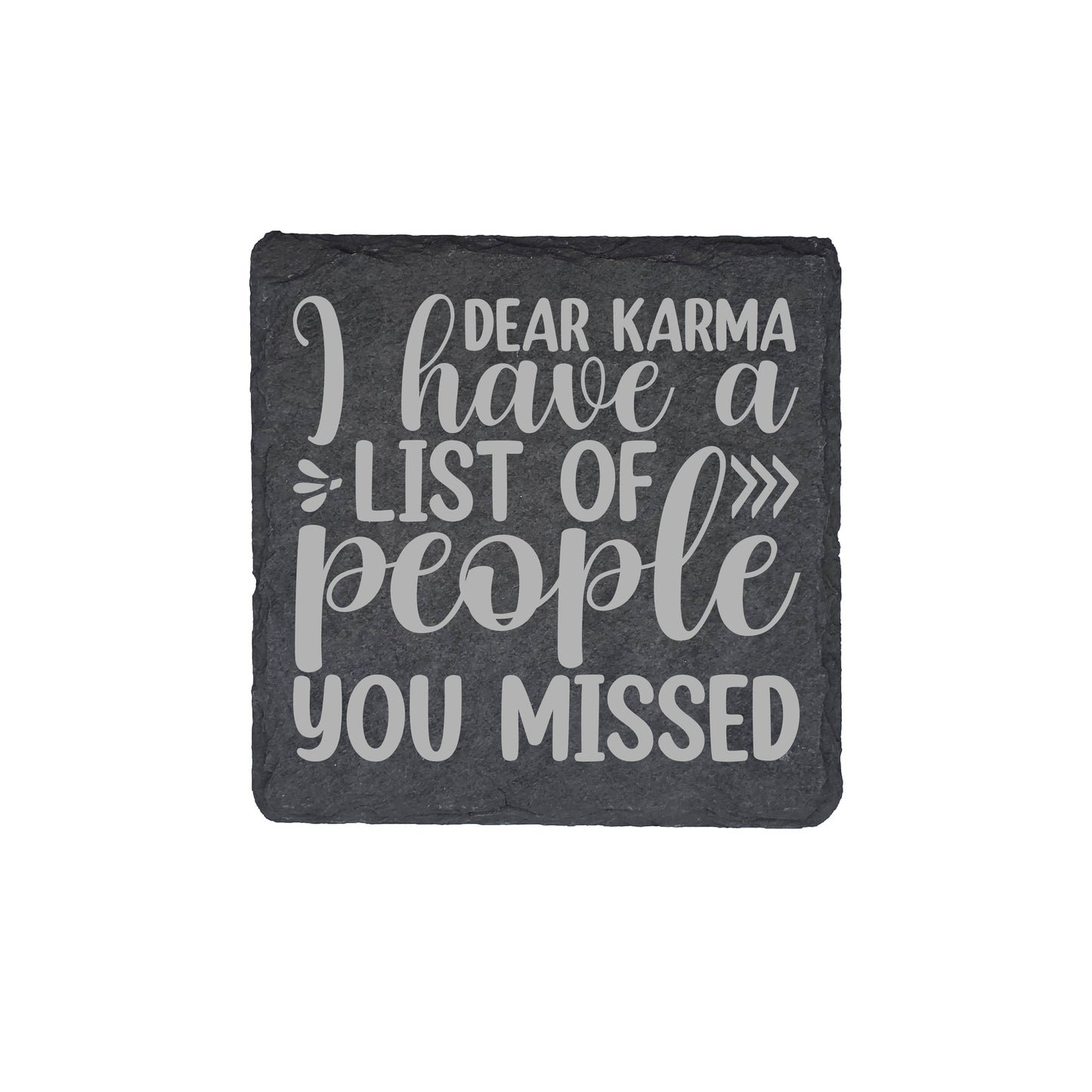 Set of 4 Personalised Slate Coasters | 100mm Round or Square | Laser Engraved Drink Mats | Custom Home Gift