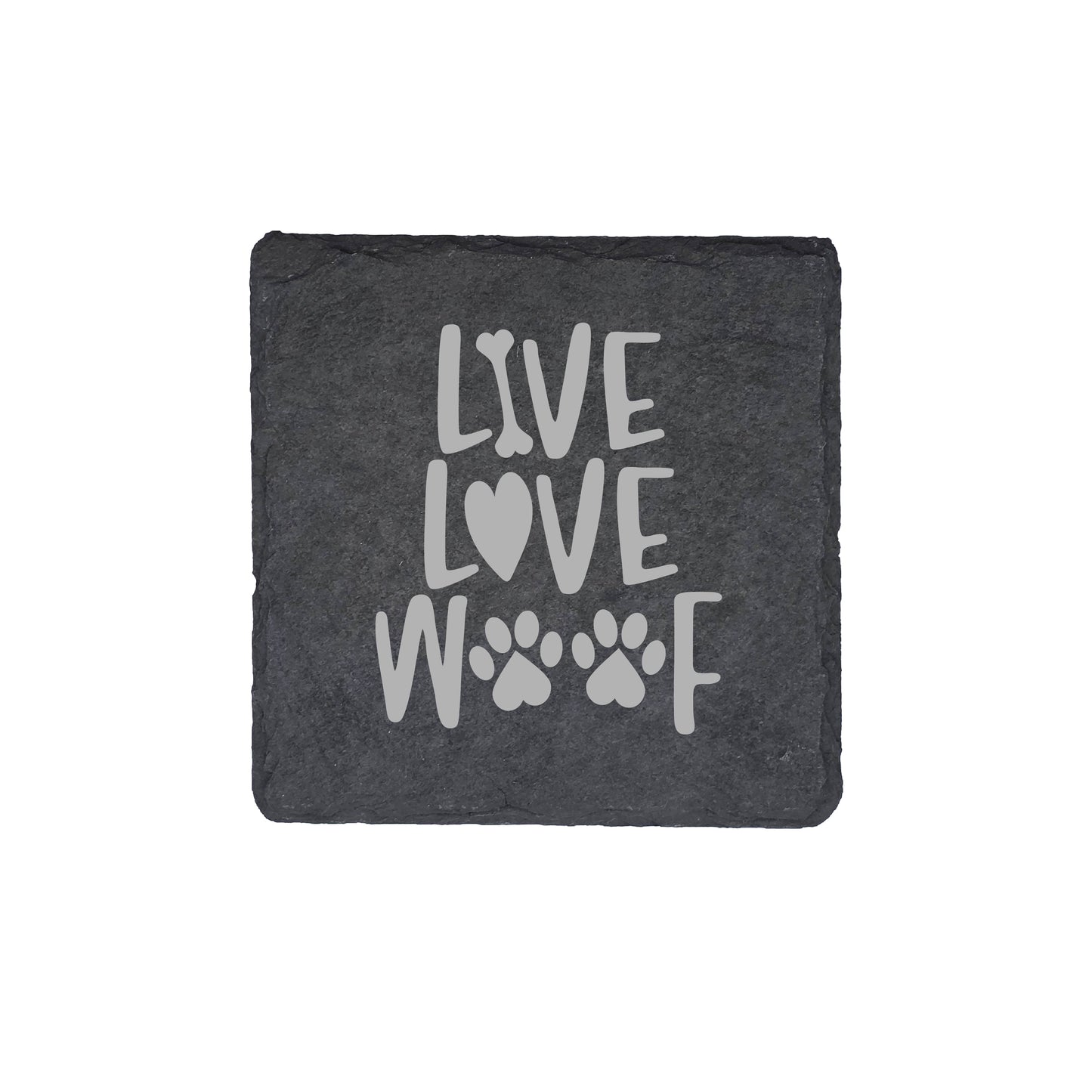 Set of 4 Personalised Slate Coasters | 100mm Round or Square | Laser Engraved Drink Mats | Custom Home Gift