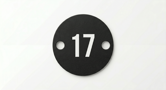 Professional 50mm Laser Engraved Identification Tags | Weatherproof Door, Table & Locker Numbers