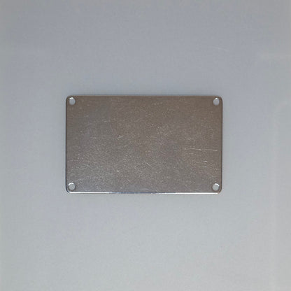 Personalised Stainless Steel Plate | 85mm x 54mm | Custom Laser Engraved Metal Sign – With or Without Holes
