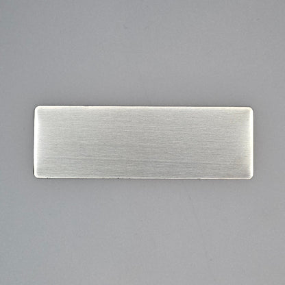 Custom Engraved Stainless Steel Plate | 76mm x 25mm | Laser Marked Metal Sign with Rounded, Square or Concave Corners + Back Adhesive