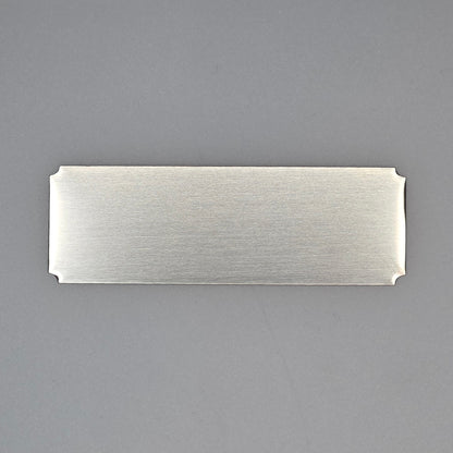 Custom Engraved Stainless Steel Plate | 76mm x 25mm | Laser Marked Metal Sign with Rounded, Square or Concave Corners + Back Adhesive