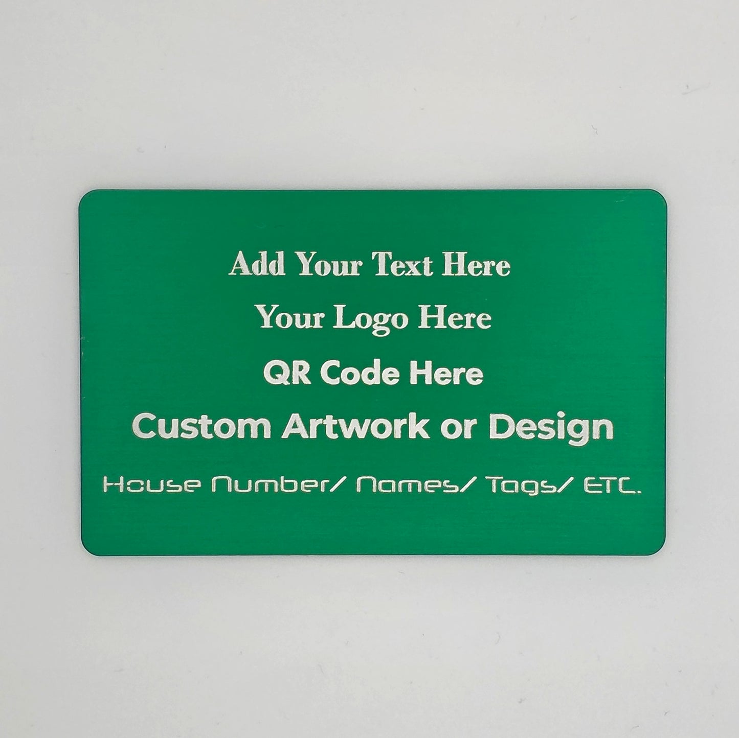 Metal Business Card | Custom Laser Engraved Card | Premium Anodised Aluminium Cards | Gold | Blue | Red | Green