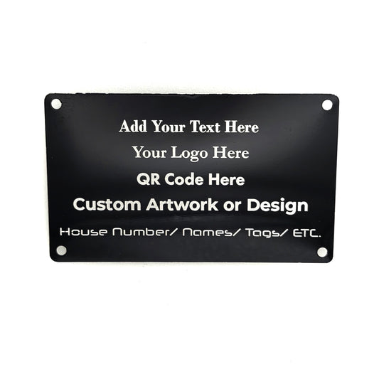 Custom Laser Engravable Aluminium Metal Plate Black Sign (100mm x 60mm x 0.5m)