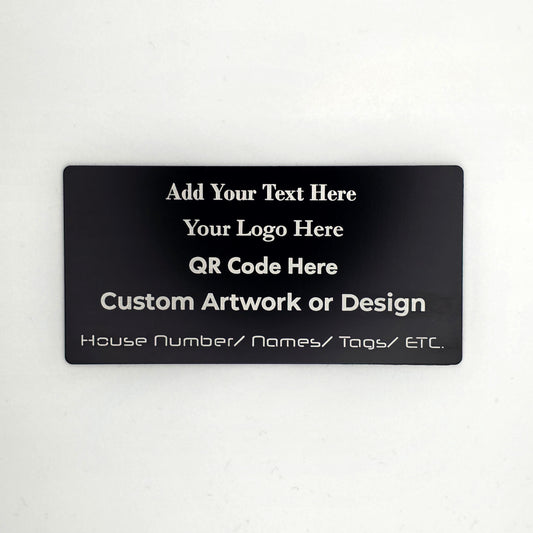 Custom Engraved Aluminium Plate | 100mm x 50mm | Personalised Anodised Metal Sign | Laser Marked