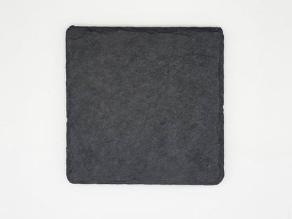Set of 4 Personalised Slate Coasters | 100mm Round or Square | Laser Engraved Drink Mats | Custom Home Gift
