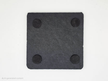 Set of 4 Personalised Slate Coasters | 100mm Round or Square | Laser Engraved Drink Mats | Custom Home Gift