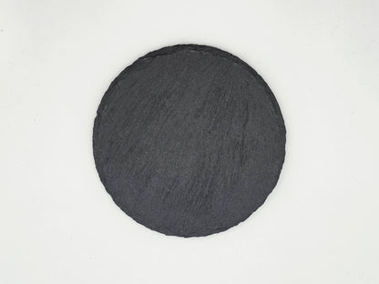 Set of 4 Personalised Slate Coasters | 100mm Round or Square | Laser Engraved Drink Mats | Custom Home Gift