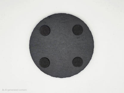 Set of 4 Personalised Slate Coasters | 100mm Round or Square | Laser Engraved Drink Mats | Custom Home Gift