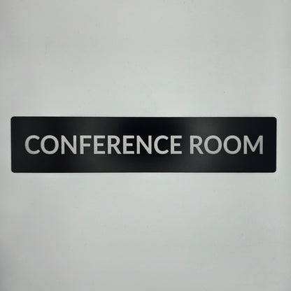Custom Door Name Plate | 204x60mm Black Aluminium Holder | Laser Engraved Insert