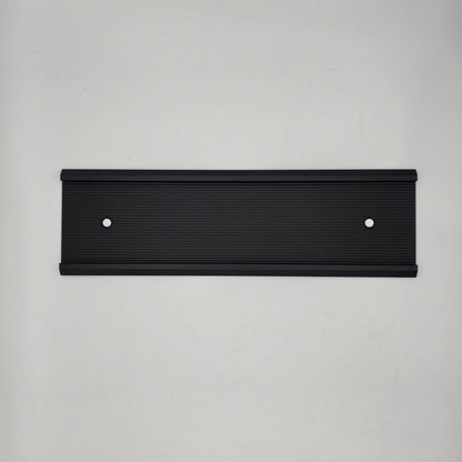 Custom Door Name Plate | 204x60mm Black Aluminium Holder | Laser Engraved Insert