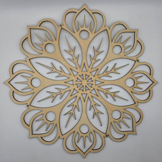 Laser Cut Mandala Wall Art | 250mm Round 3mm Basswood | DIY Painting Craft Decor