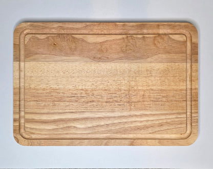 Custom Laser Engraved Hevea Wood Chopping Board – 300x200x15mm | Personalised Kitchen Gift | Made to Order