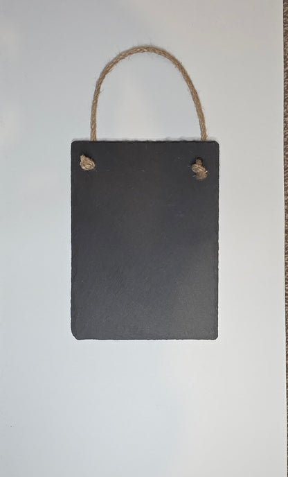 Custom Laser Engraved Rough-Cut Slate Sign | Personalised Hanging Plaque