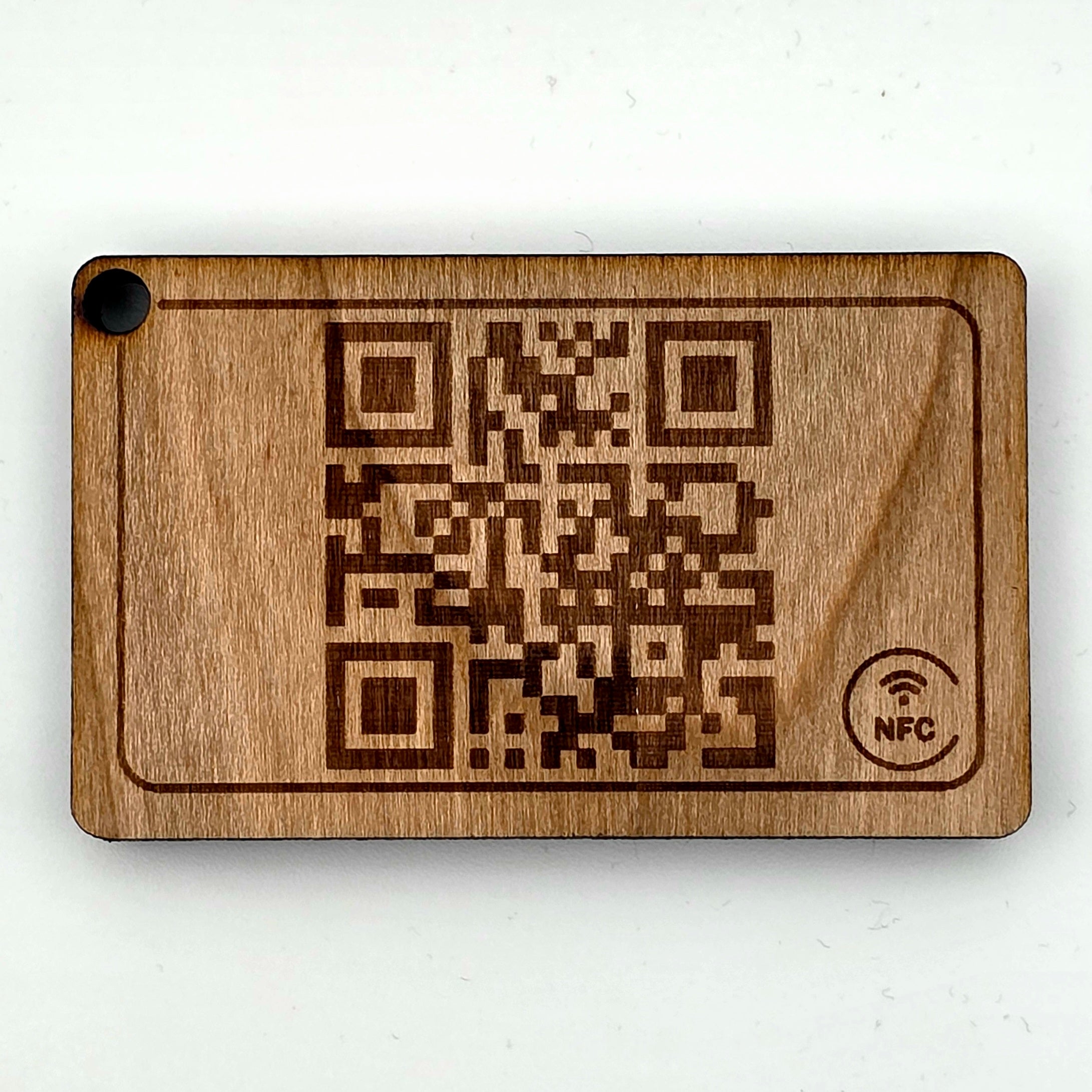 Custom Wooden NFC & QR Keychain | Laser Engraved Business