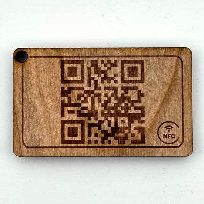 Custom Wooden NFC & QR Keychain | Laser Engraved Business & Personal Tag