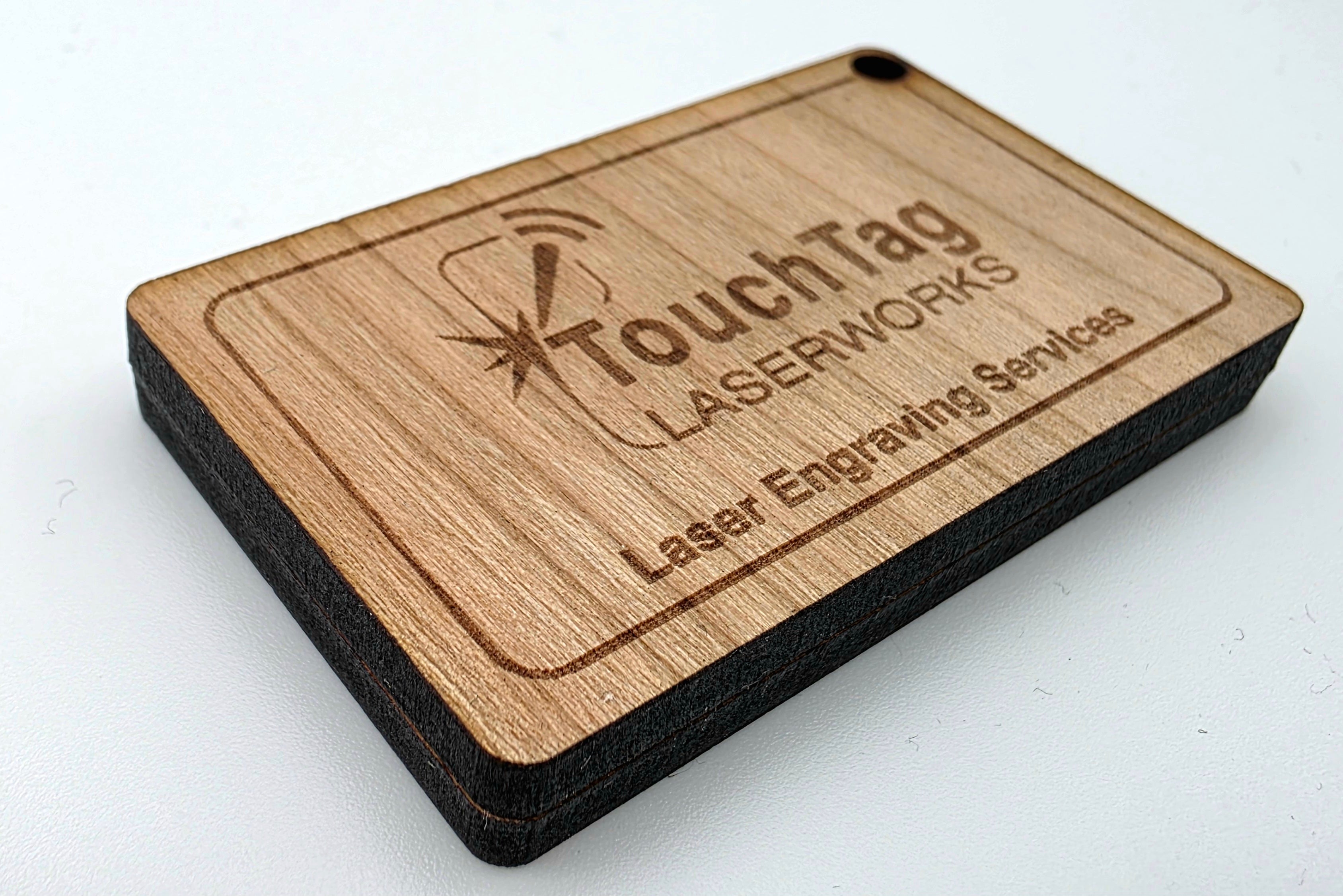 Custom Wooden NFC & QR Keychain | Laser Engraved Business
