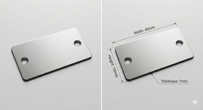 Custom Laser Engraved Stainless Steel Plate | Tag | Asset ID | 40mm x 10mm