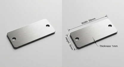 Personalised Laser Engraved Stainless Steel Plate | Tag | Asset ID | 50mm x 18mm