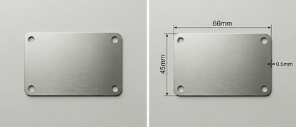 Personalised Stainless Steel Plate | 66mm x 45mm | Custom Laser Engraved Metal Sign –  4 X Fixing Holes