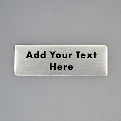 Custom Engraved Stainless Steel Plate | 76mm x 25mm | Laser Marked Metal Sign with Rounded, Square or Concave Corners + Back Adhesive