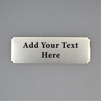Custom Engraved Stainless Steel Plate | 76mm x 25mm | Laser Marked Metal Sign with Rounded, Square or Concave Corners + Back Adhesive