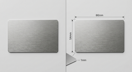 Personalised Stainless Steel Plate | 86mm x 54mm | Custom Laser Engraved Metal Sign – With or Without Holes