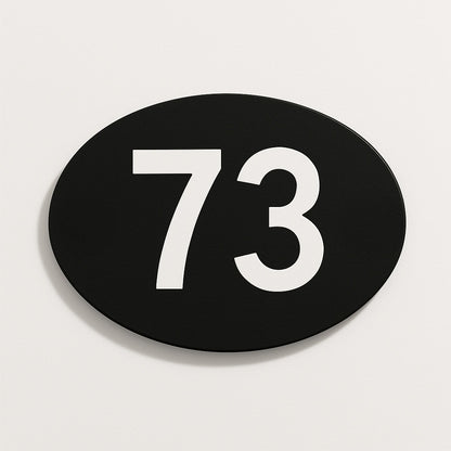 Custom Engraved Oval Door Number Sign – Outdoor House Plaque