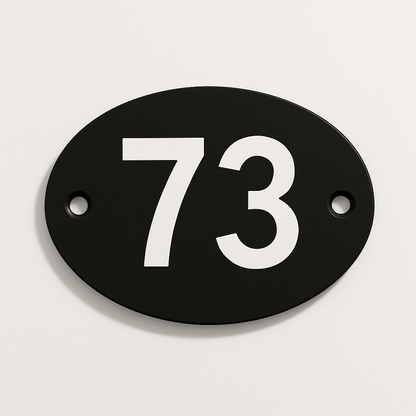 Custom Engraved Oval Door Number Sign – Outdoor House Plaque